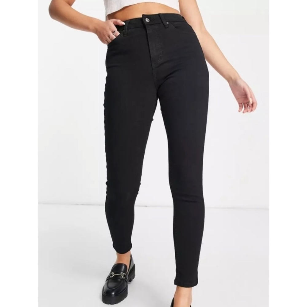 TOPSHOP • Moto Jamie Black High-Waisted Skinny Jeans, 28